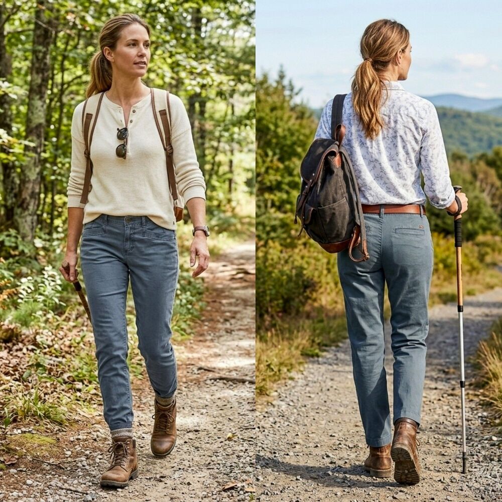 Orvis Women's Slate Grey Stretch Cotton-Blend Utility Ankle Pants Size 4